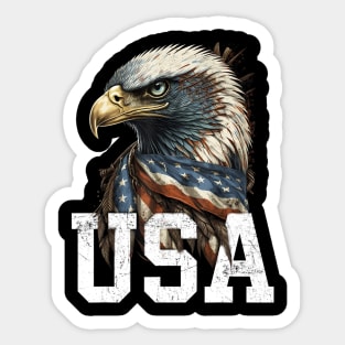 Patriotic Bald Eagle 4th Of July Men USA American Flag Sticker